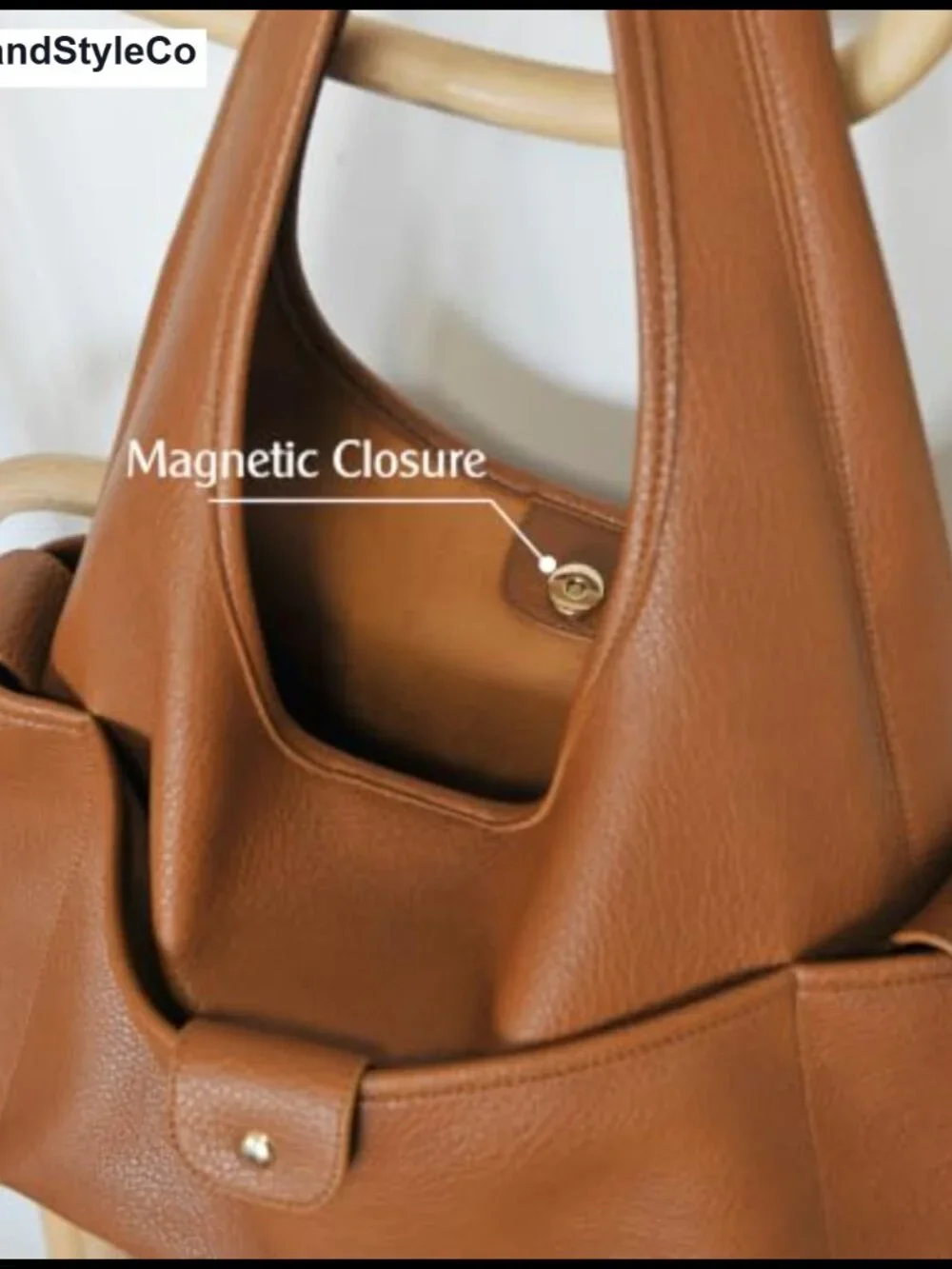 Faux Leather Hobo Bag Multi-Pocket Shoulder Purse Everyday